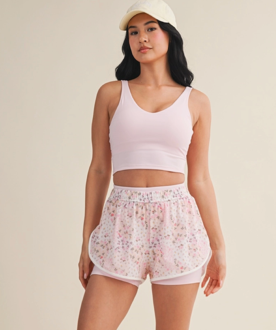 Petal Soft Cropped Tank Top- light pink