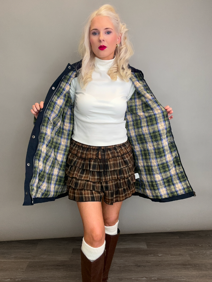 Fireside Barn Jacket with plaid contrast
