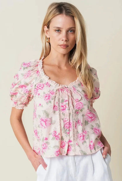 Blossom Kiss Blouse - 100% cotton