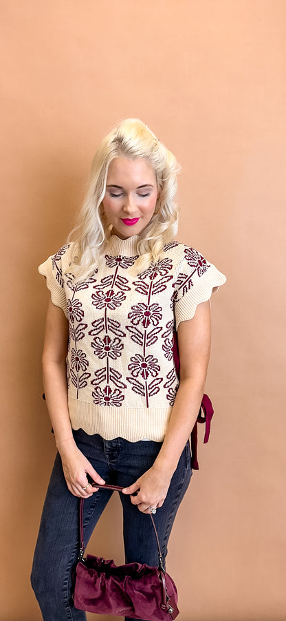 Cranberry Gaze Sweater Vest
