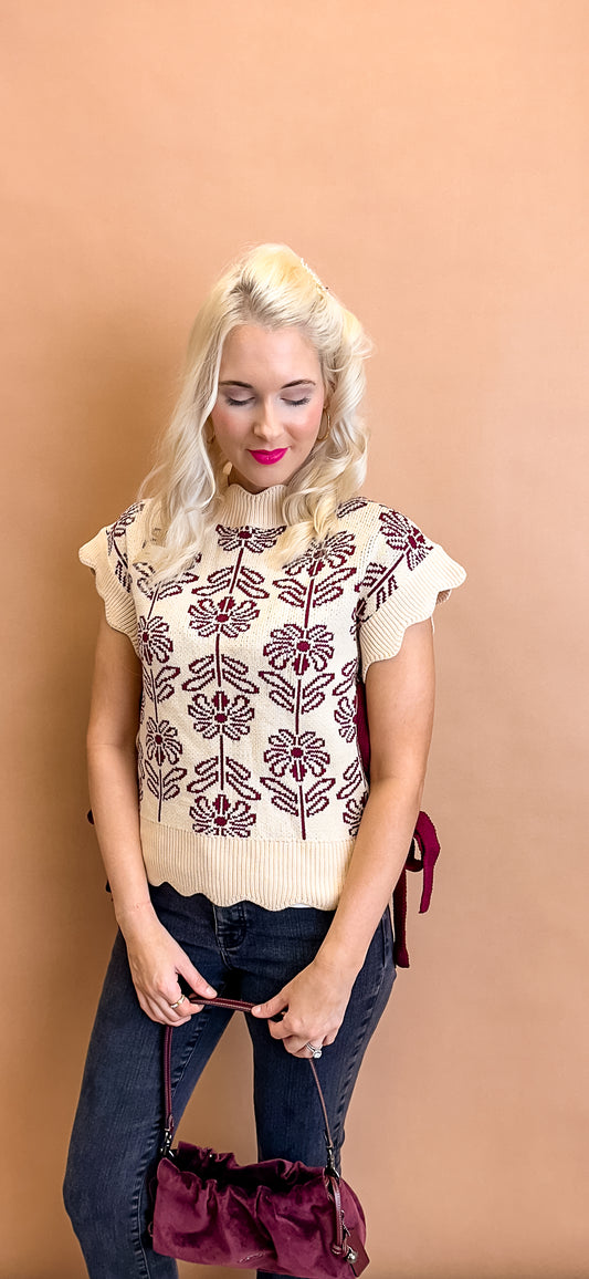 Cranberry Gaze Sweater Vest