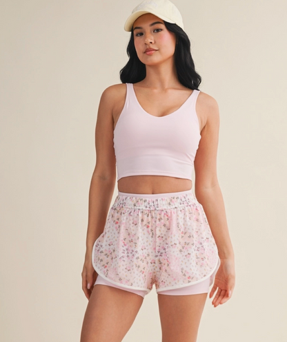 Petal Soft Cropped Tank Top- light pink