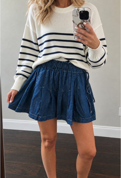 Denim Darling Flowy Skort
