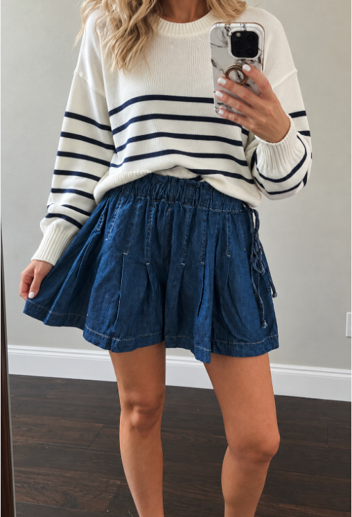 Denim Darling Flowy Skort