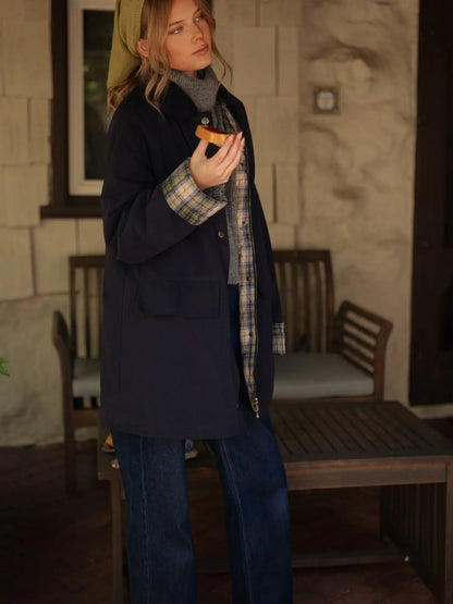 Fireside Barn Jacket with plaid contrast
