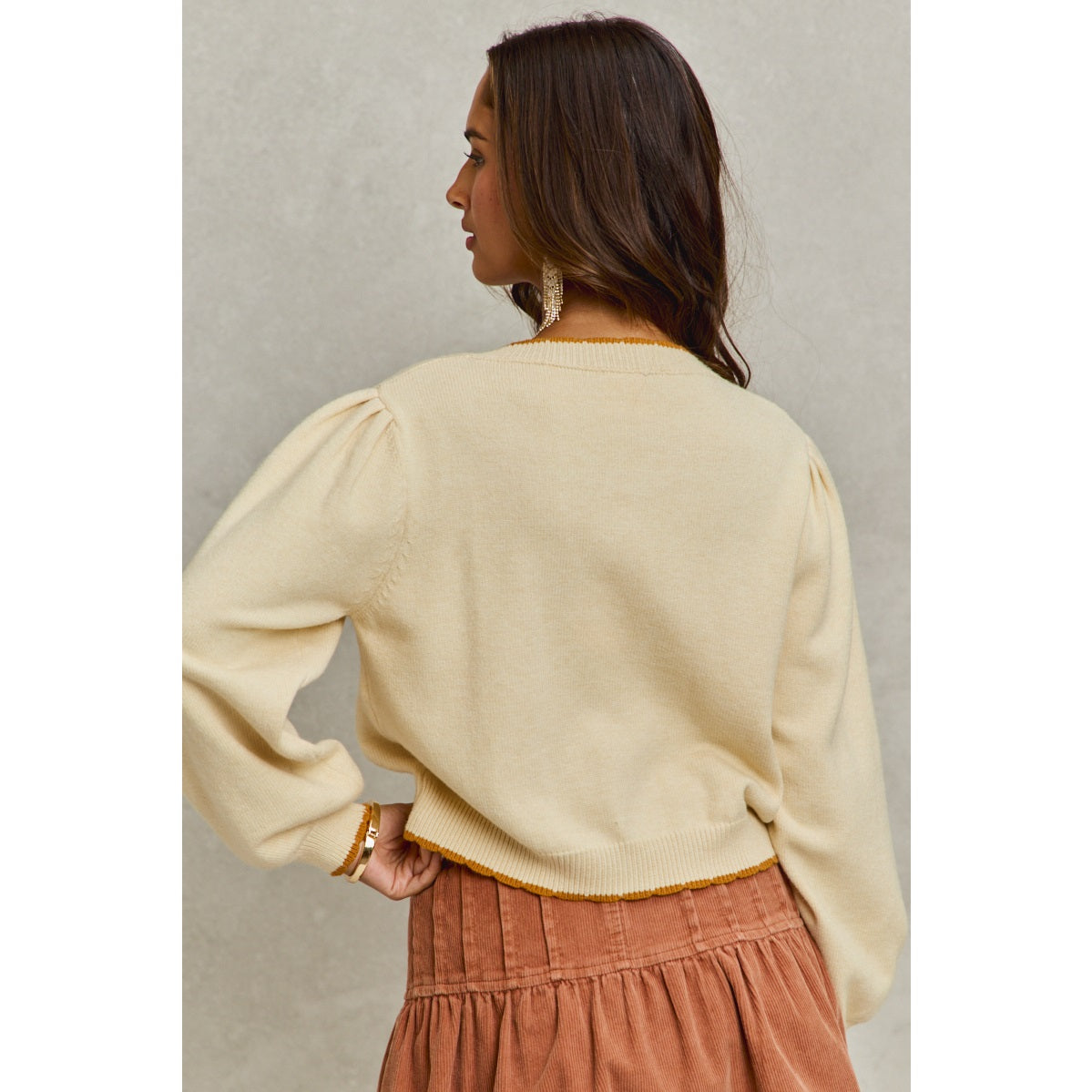 Golden Harvest Bow Cardigan