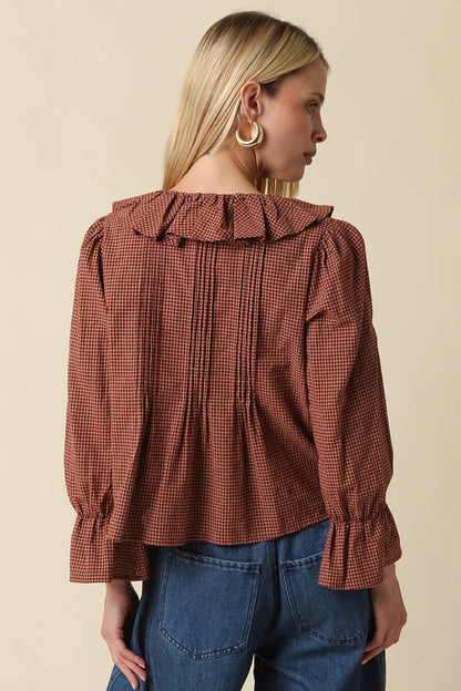 Cinnamon Ruffle Blouse