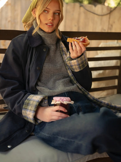 Fireside Barn Jacket with plaid contrast