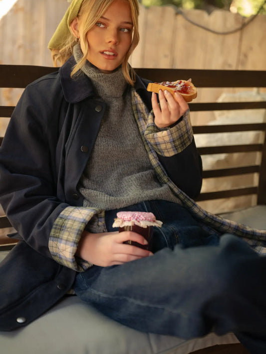 Fireside Barn Jacket with plaid contrast