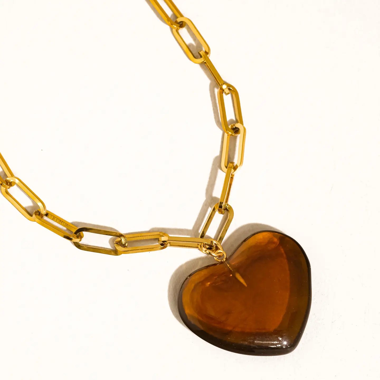September Love 18K Gold Non-Tarnish Heart Chain Necklace