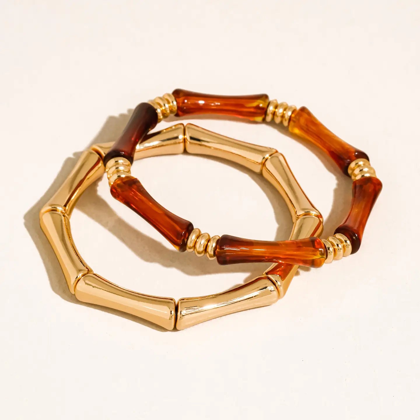 18K Gold Bamboo Bangle Set