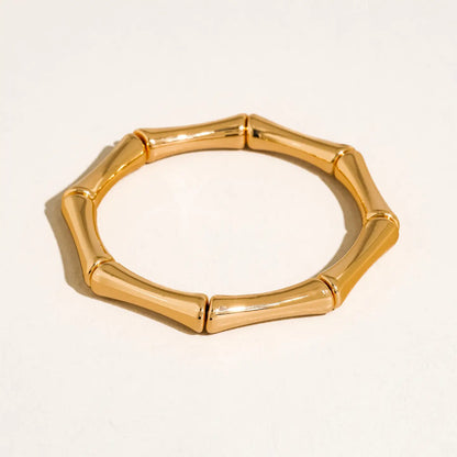 18K Gold Bamboo Bangle Set