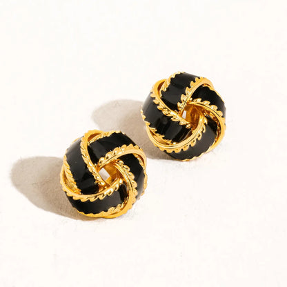 Astor 18K Gold Basket Weaved Ball Studs