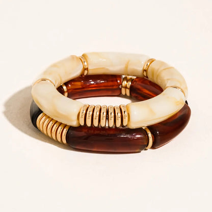 Cove 18K Gold Non-Tarnish Chunky Resin Bangle Set